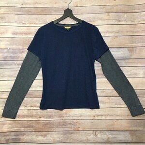 Prince & Fox Top Long Sleeve Shirt Navy Gray